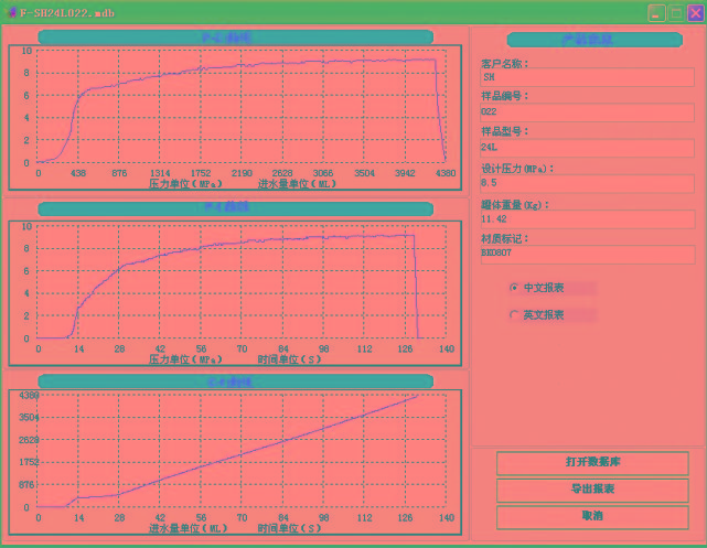 压力容器/气瓶爆破试验机爆破压力曲线图