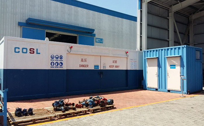 集装箱式撬装井口装置试压系统现场实拍