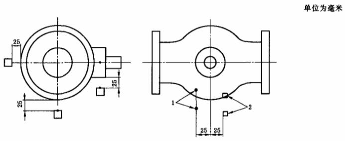 图 4 其他规格阀门测温装置安装位置