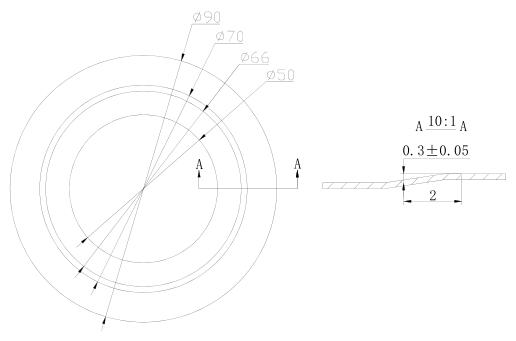 图 1 金属橡胶复合垫片的试样结构图