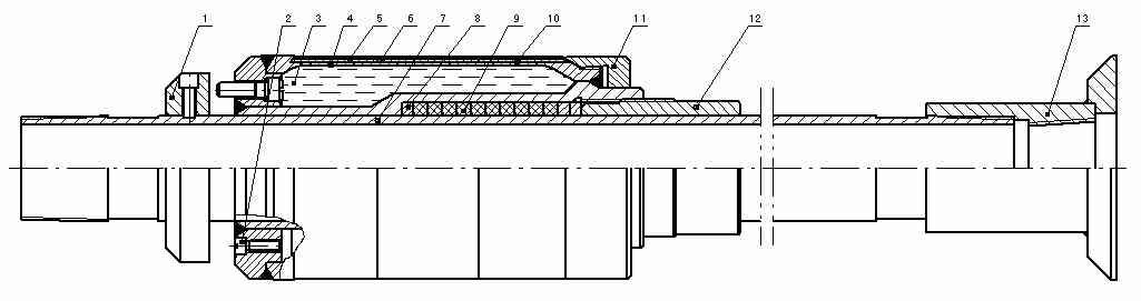 图 1 热胀式封隔器结构简图 图 1 热胀式封隔器结构简图