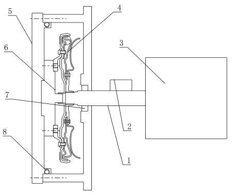 图 4 减振器分总成扭转耐久试验台示意图