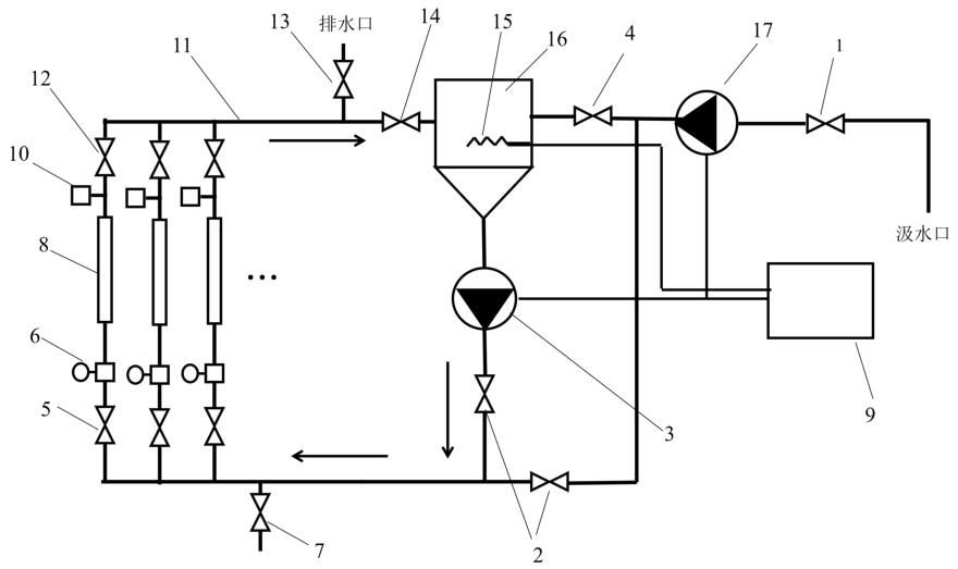 图 1 海水管路动水腐蚀试验系统示意图