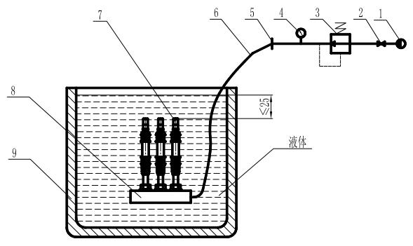 图 1 密封性试验装置示意图 图 1 密封性试验装置示意图