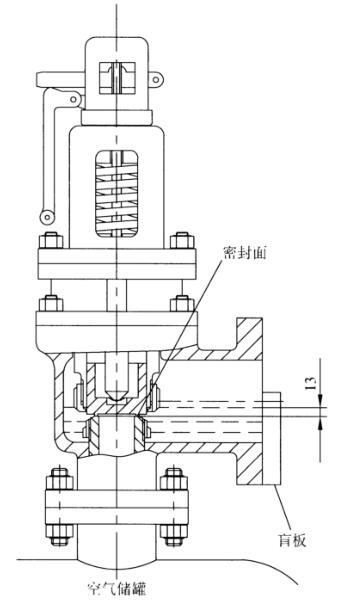 图 2 不封闭式安全阀阀座密封性试验装置示意图