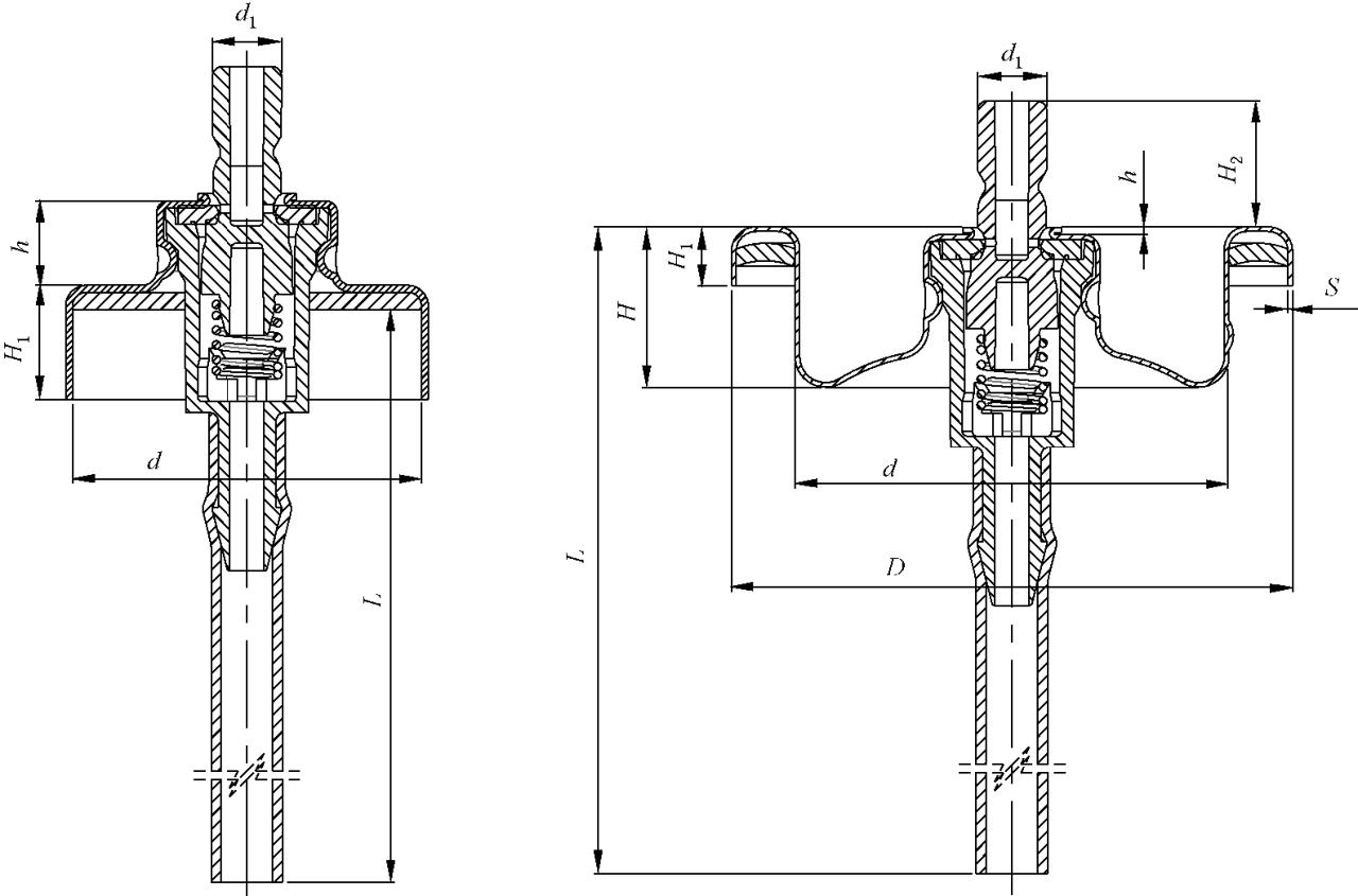 图 3 气雾阀与气雾罐及促动器配合尺寸示意图