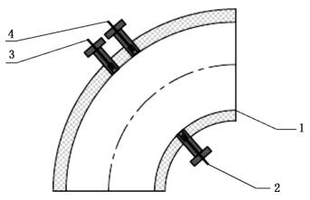 图 C.1 弯管段电化学测试装置剖面结构示意图 图 C.1 弯管段电化学测试装置剖面结构示意图