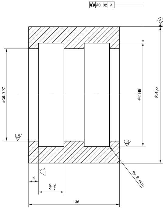 图 2 支承环沟槽示意图