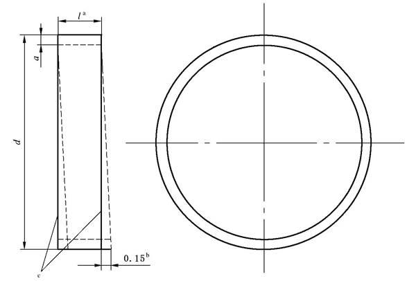 图 1 环形试样的尺寸和公差