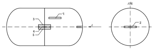 图 1 仅有一条环焊缝钢瓶的取样位置示意图