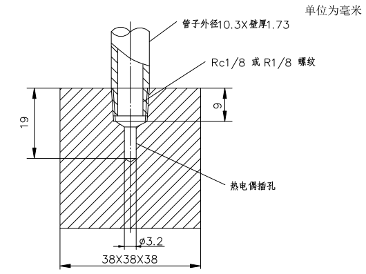 图 3 测温块的尺寸示意图